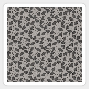 Ginkgo Vector Black on Warm Grey Sticker